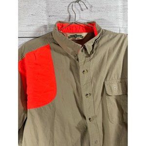 Bob Allen Men's 2XL Khaki/Orange Men's Hunting Short Sleeve Button Up Shirt